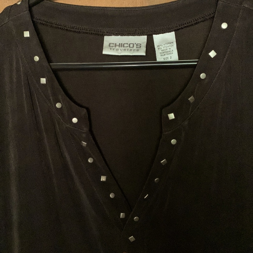 Chicos Long Sleeve V-neck Blouse